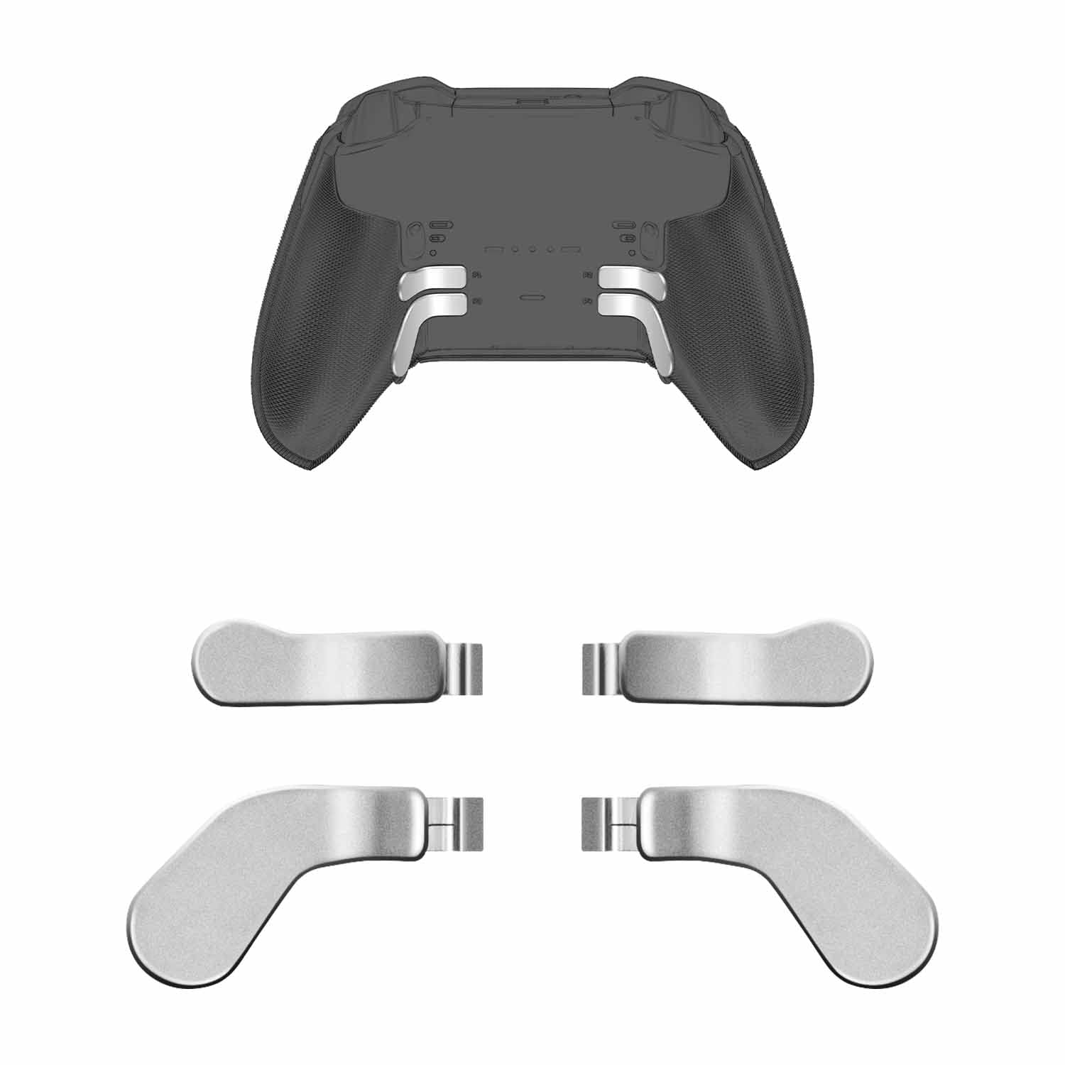 Mcbazel Metal Stainless Steel Paddles Trigger for Xbox Elite/Elite 2  Replacement Parts Accessories Metal Paddles Compatible with Xbox Elite/Elite 2 Controller - 4 Pcs (Silver)