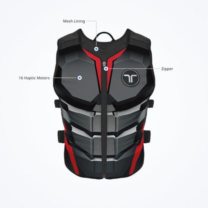 bHaptics TactSuit Air Onyx - Lightweight VR Haptic Vest with 16 Feedback Motors, Wireless Bluetooth, Model BHTV16M1D