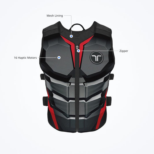 bHaptics TactSuit Air Onyx - Lightweight VR Haptic Vest with 16 Feedback Motors, Wireless Bluetooth, Model BHTV16M1D