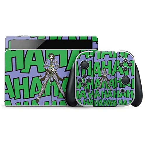 Skinit Decal Gaming Skin Compatible with Nintendo Switch OLED (2021) - Officially Licensed DC Comics The Joker Vintage Pose Pattern Design