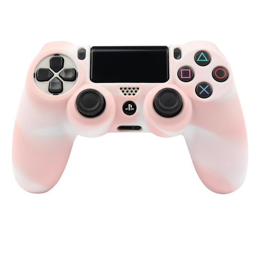 RALAN Pink PS4 Controller Skin Protector - Silicone Cover with 6 Pro Grips, Camouflage Pink & White, Fits PS4 Slim/Pro, 6.0 x 4.0 in
