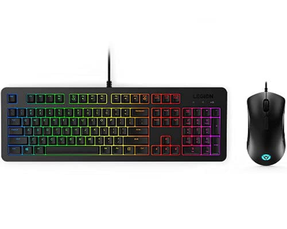 Lenovo Legion KM300 RGB Gaming Combo Keyboard And Mouse - US English - Retail - USB 2.0 Cable English (US) - Black - USB 2.0 Cab