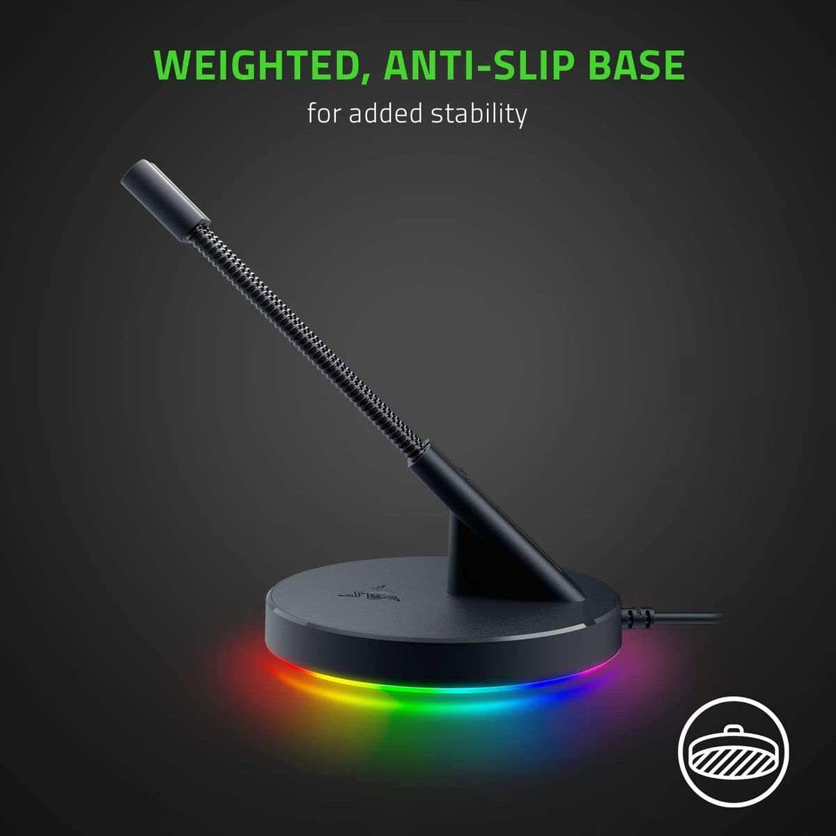 Razer Mouse Bungee V3 Chroma - RGB Cable Holder with Heavy Base, Black, Model RC21-01520100-R3M1