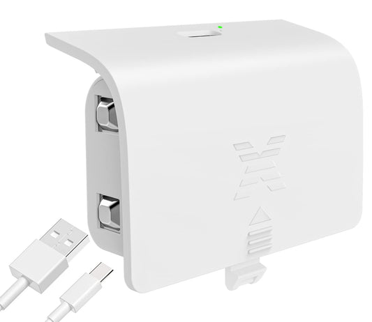 KEKUCULL Xbox Series S/X Controller Battery Pack - 1400 mAh Rechargeable, Fast Charging, White1, Includes 8.2ft Charge Cable