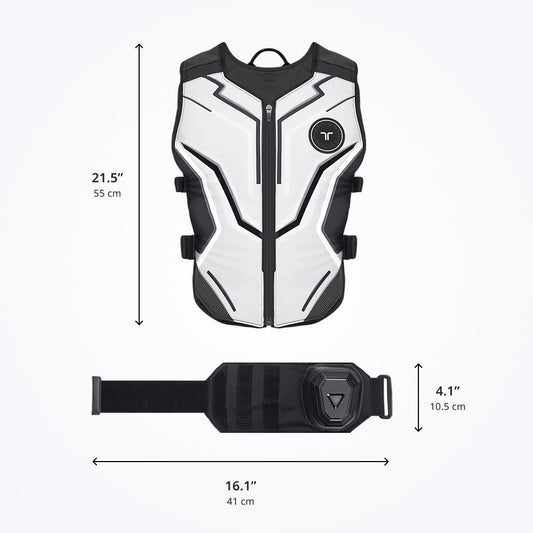 bHaptics TactSuit Air & Sleeve Bundle - Complete VR Experience, Ash Color, Model 8809669640501