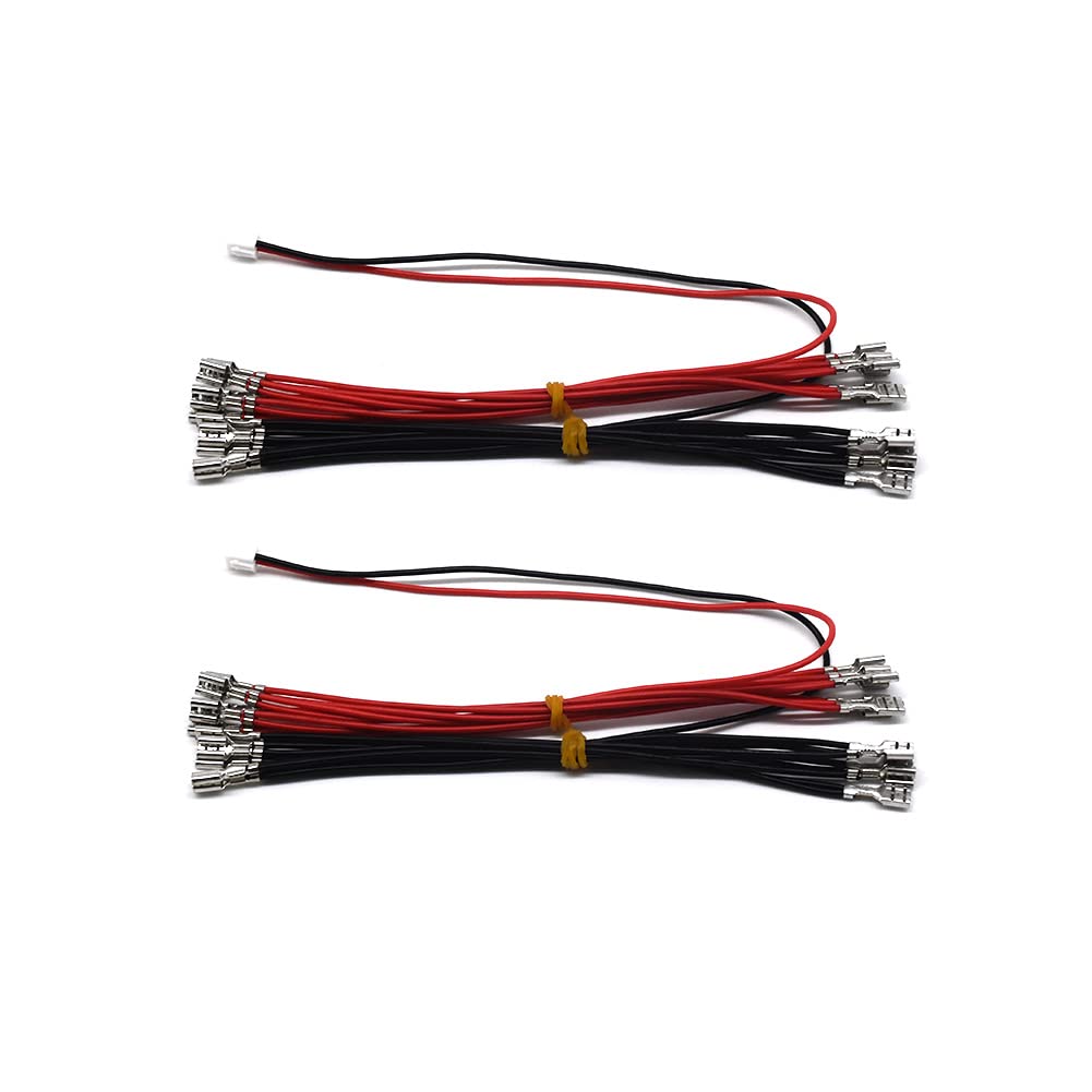 Arcity LED Arcade Cable Wire Harness - 2 Pcs, 0.187 Inch Terminals, Model HY-PJ099-3, for USB Encoder, MAME, Raspberry Pi, PC