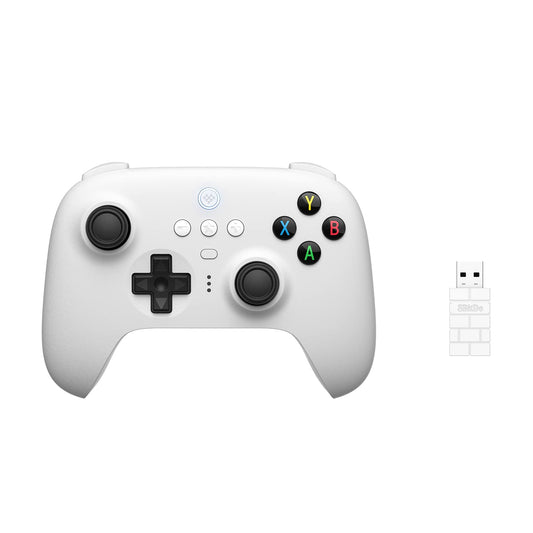 8Bitdo 2.4G Wireless Controller with Charging Dock for Windows, Android & Raspberry Pi - White (Model: 6922621502494)
