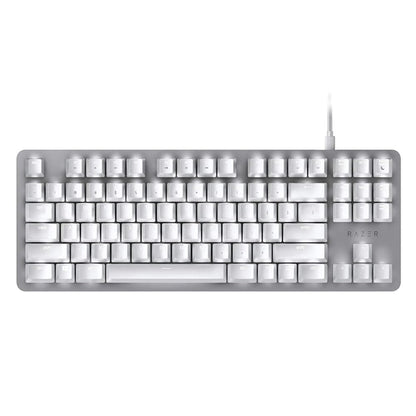 Razer Blackwidow Lite Mercury Silent Mechanical Gaming Keyboard, White LED Backlighting, Orange Switches, US Layout, Model RZ03-02640700-R3M1