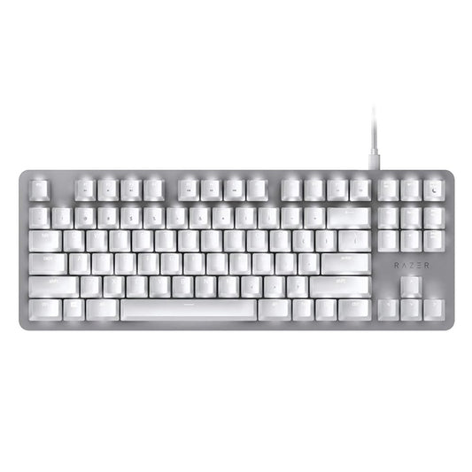 Razer Blackwidow Lite Mercury Silent Mechanical Gaming Keyboard, White LED Backlighting, Orange Switches, US Layout, Model RZ03-02640700-R3M1