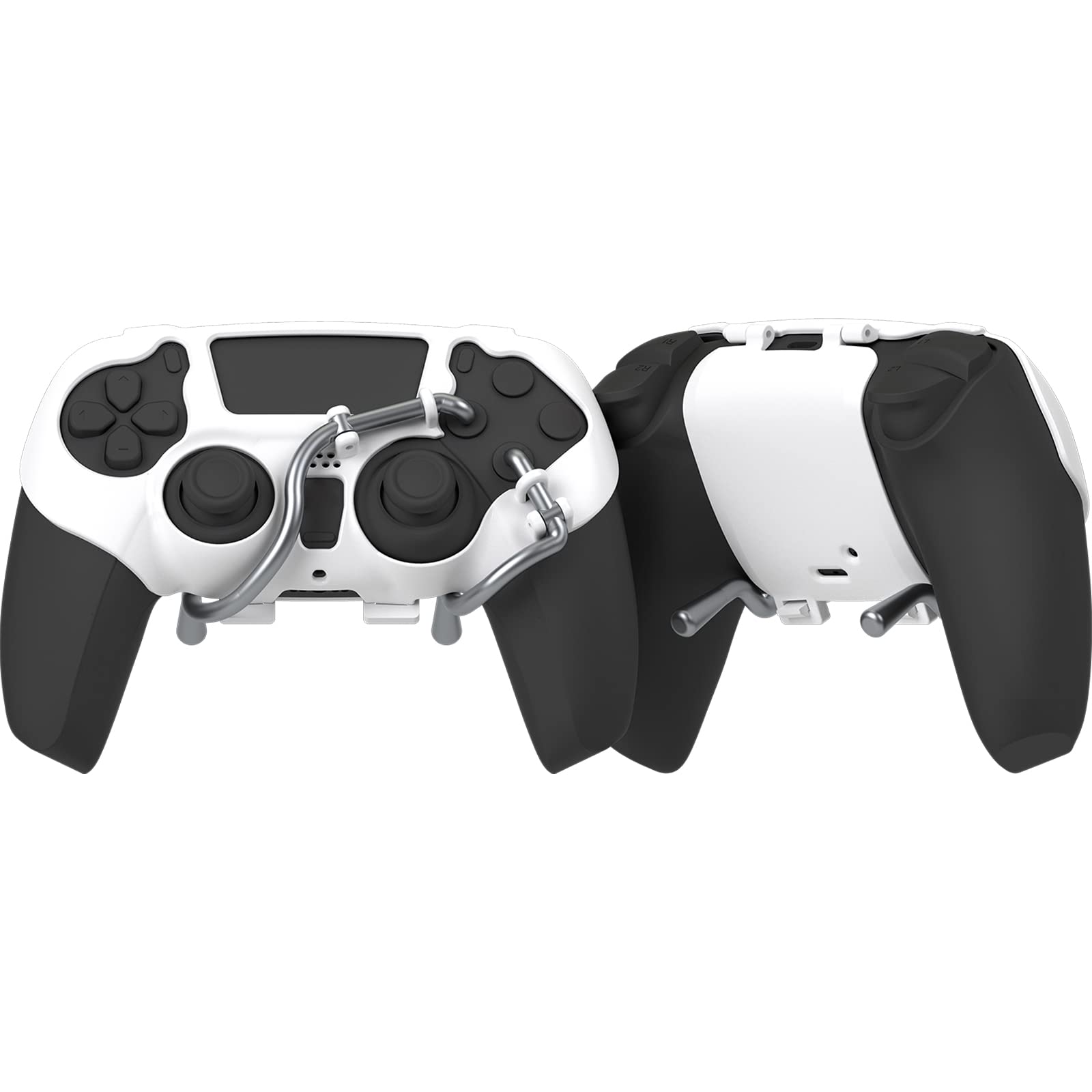 EXknight Leverback FPS Mechanical Paddles Attachment  Back Buttons Gaming Paddles for PS5 Controller (White)