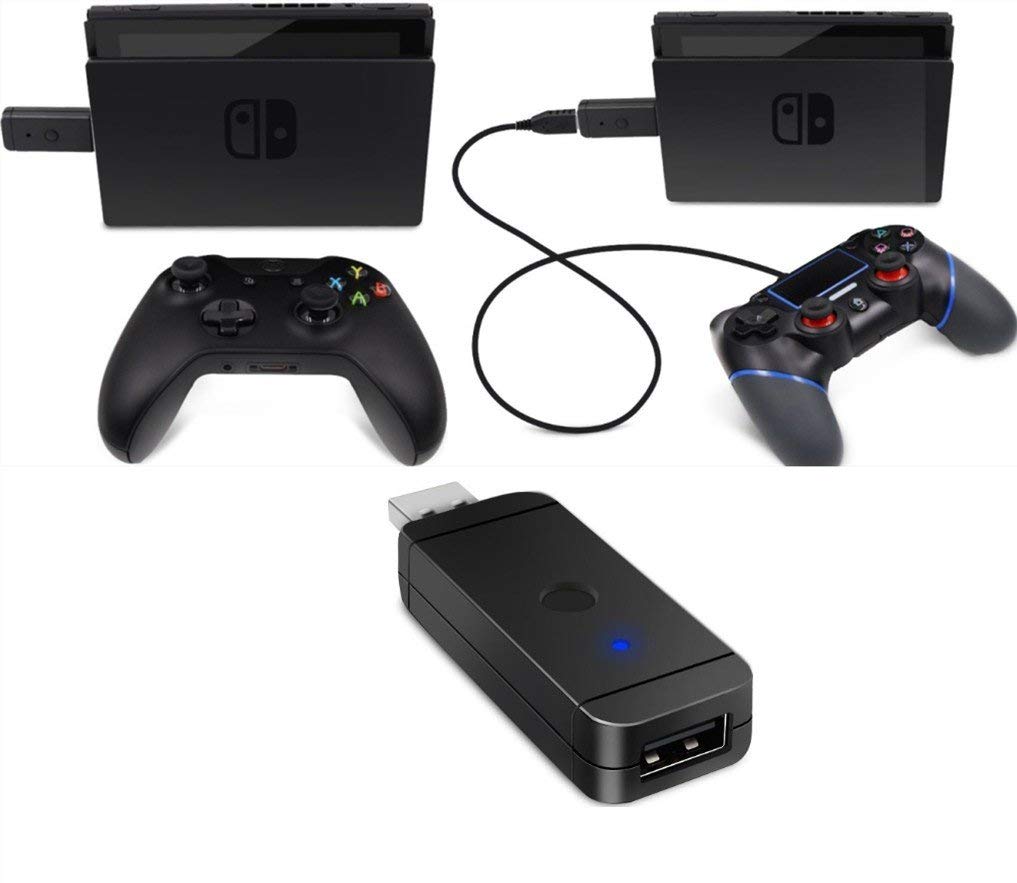 NEXiLUX USB Multi System Controller Adapter for PC, PS3, Switch - Black