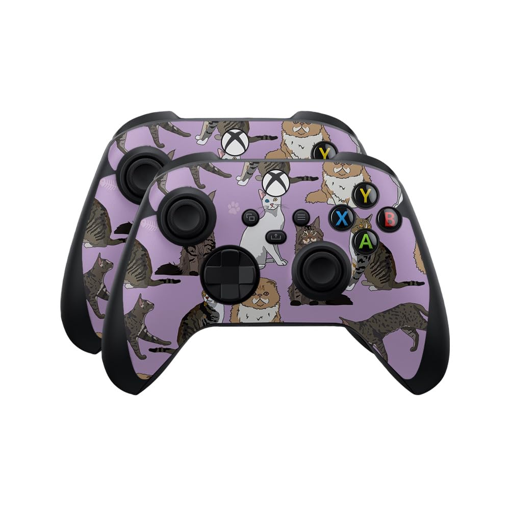 Skin Compatible with Microsoft Xbox Series X|S Controller (2 Pack) - Cat Chaos - Premium 3M Vinyl Protective Wrap Decal Cover - Easy to Apply | Crafted in The USA by MightySkins