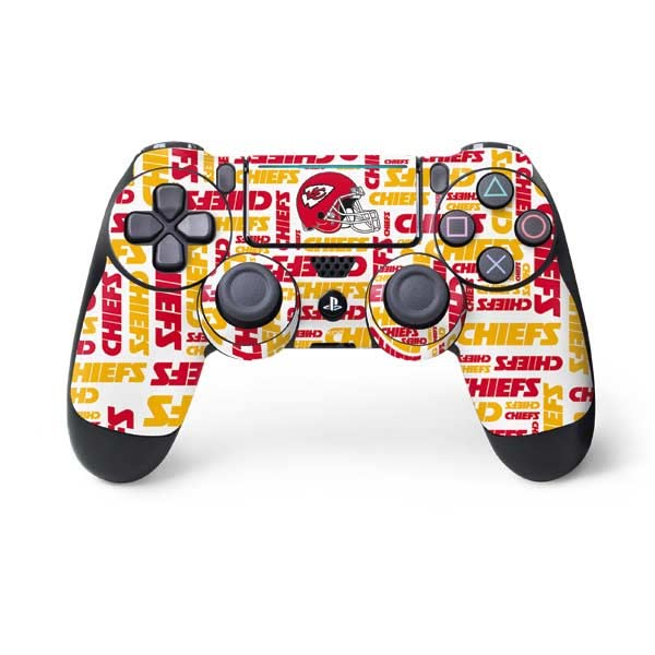 Skinit Decal Gaming Skin Compatible with PS4 Pro/Slim Controller - Officially Licensed NFL Kansas City leaders White Blast Design