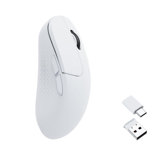 Keychron M3 Mini Wireless Optical Mouse - Bluetooth 5.1, 26,000 DPI, Ergonomic, White, Model M3M-A3