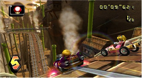 Nintendo Mario Kart Wii Bundle with Wii Wheel - Renewed, 1 Wheel + Game, White/Blue