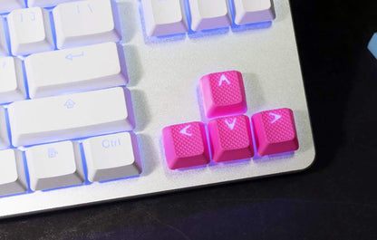 Big Chic Rubber Gaming Backlit Keycaps Set for Cherry MX Keyboards, Neon Pink, Includes Key Puller, Model 4718539007884