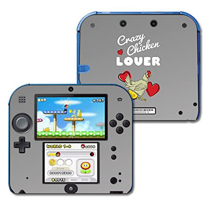 MIGHTY SKINS Nintendo 2DS Skin - Crazy Chicken Lover | Durable Vinyl Decal Wrap | Easy Apply/Remove | Model NI2DS-Crazy Chicken Lover
