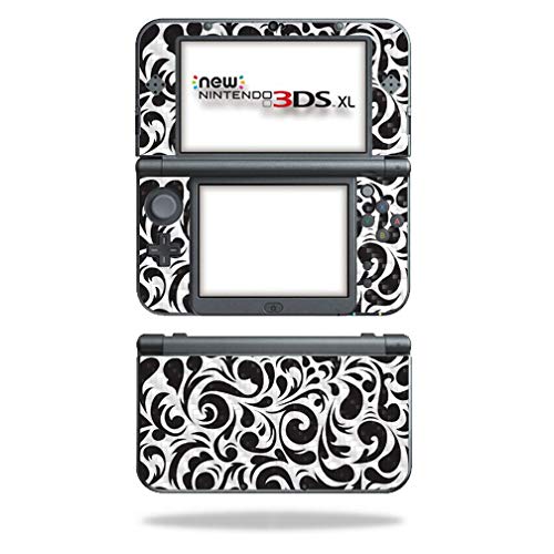MightySkins Carbon Fiber Skin for Nintendo New 3DS XL (2015) - Swirly Black | Protective  Durable Textured Carbon Fiber Finish | Easy to Apply  Remove  and Change Styles | Made in The USA