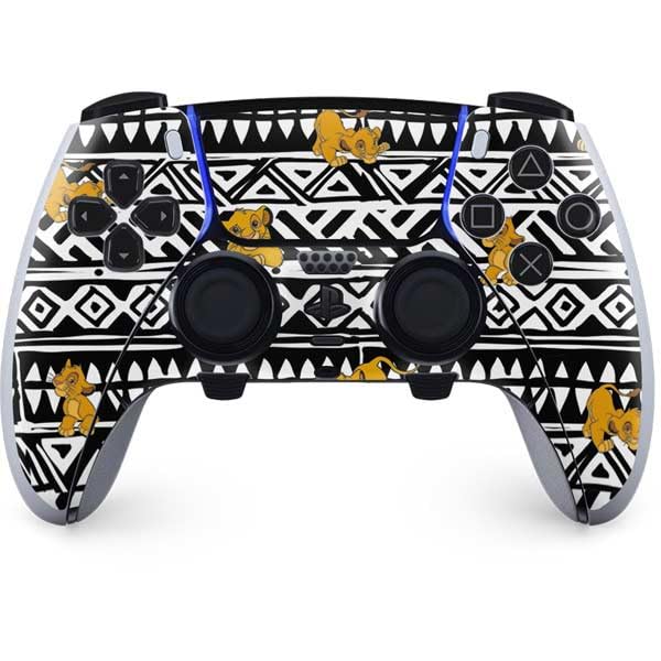 Skinit Decal Gaming Skin Compatible with PS5 DualSense Edge Pro Controller - Officially Licensed Disney The Lion King Simba Tribal Print Design
