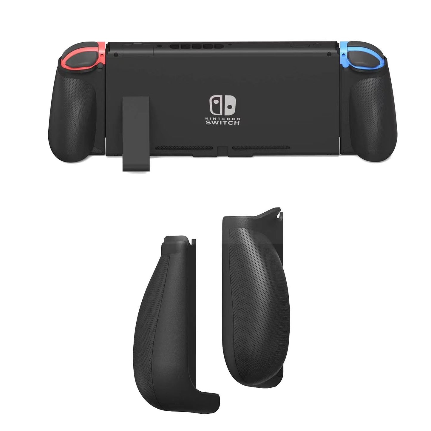MystiForge Ergonomic Comfort Grip for Switch & OLED - Black, Model MF117, Compatible with Joy-Con Controllers, Enhanced Stability