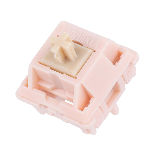 Ematerial nameAKER  skin tone Rosa 40gf Silent Gaming Keyboard Switches  21mm Spring  5-Pin Pre-Lubed Switch  35 PCS  with PC Case  UPE Stem  Compatible with MX Keycaps for Mechanical Keyboard ( skin tone Rosa)