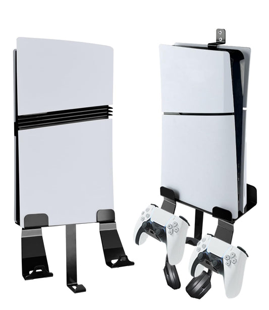 Chanvoo Metal Wall Mount for PS5/PS5 Slim/ PS5 Pro  Behind TV Wall Holder Bracket Kit Compatible with PS5/PS5 Slim Disc & Digital Edition Console (Black)