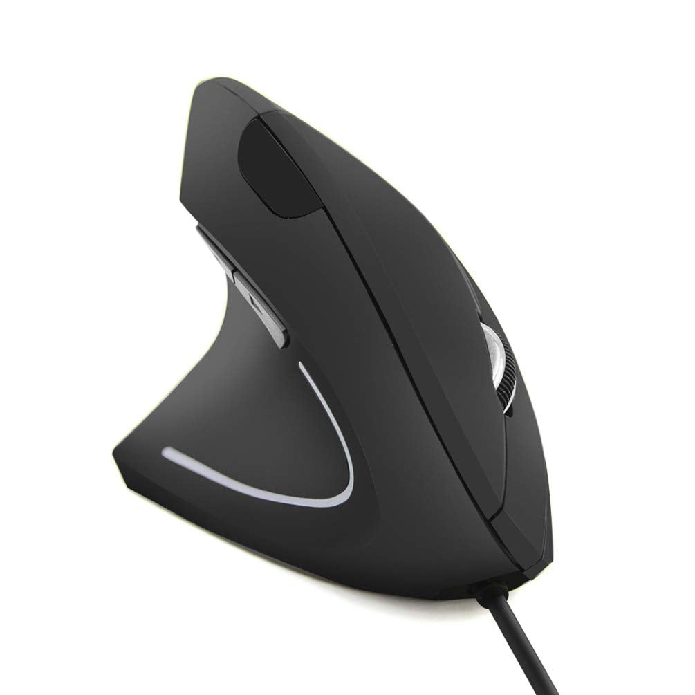 FLY WAY Left Handed Mouse Ergonomic Vertical USB Wired Mouse 800/1200/1600 DPI Optical 6 Buttons Gaming Mice for PC Laptop Computer Desktop Mac (Left Hand)