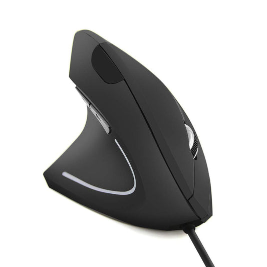 FLY WAY Left Handed Mouse Ergonomic Vertical USB Wired Mouse 800/1200/1600 DPI Optical 6 Buttons Gaming Mice for PC Laptop Computer Desktop Mac (Left Hand)