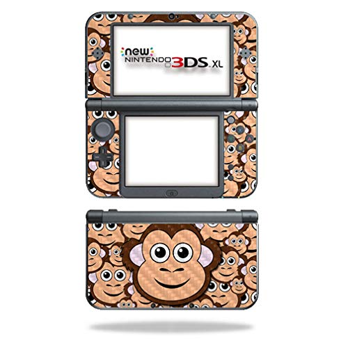 MightySkins Carbon Fiber Skin for Nintendo New 3DS XL (2015) - Monkey | Protective  Durable Textured Carbon Fiber Finish | Easy to Apply  Remove  and Change Styles | Made in The USA