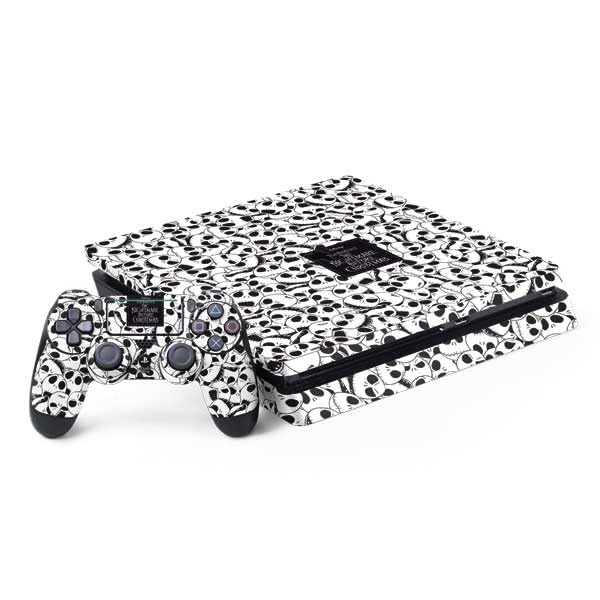 Skinit Decal Gaming Skin Compatible with PS4 Slim Bundle - Officially Licensed Disney The Nightmare Before Christmas Jack Skellington Pattern Design