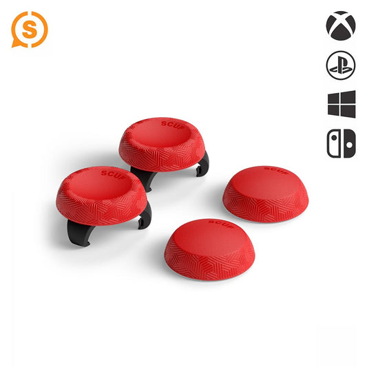 SCUF Universal Thumbstick Grips - 4 Pack Tactic, Red, Model 902-601-04-009-NA, Durable Multiple Material