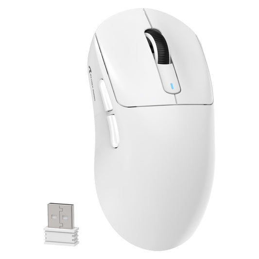MAMBASNAKE Attack Shark X3 Wireless Gaming Mouse - 49g Ultralight, 26000 DPI, Bluetooth/2.4GHz/Wired, White
