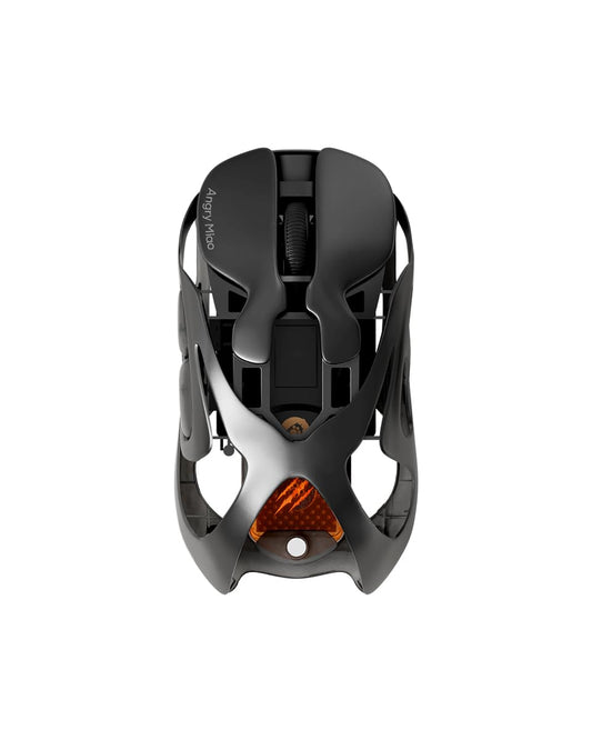 AM Infinity Mouse with 30000DPI PAW3950 Sensor Metal Ultralight 49g Hollowed-Out Design Gaming Wireless Mouse 7 Programmable Buttons Customizable RGB Lighting-Basalt Black