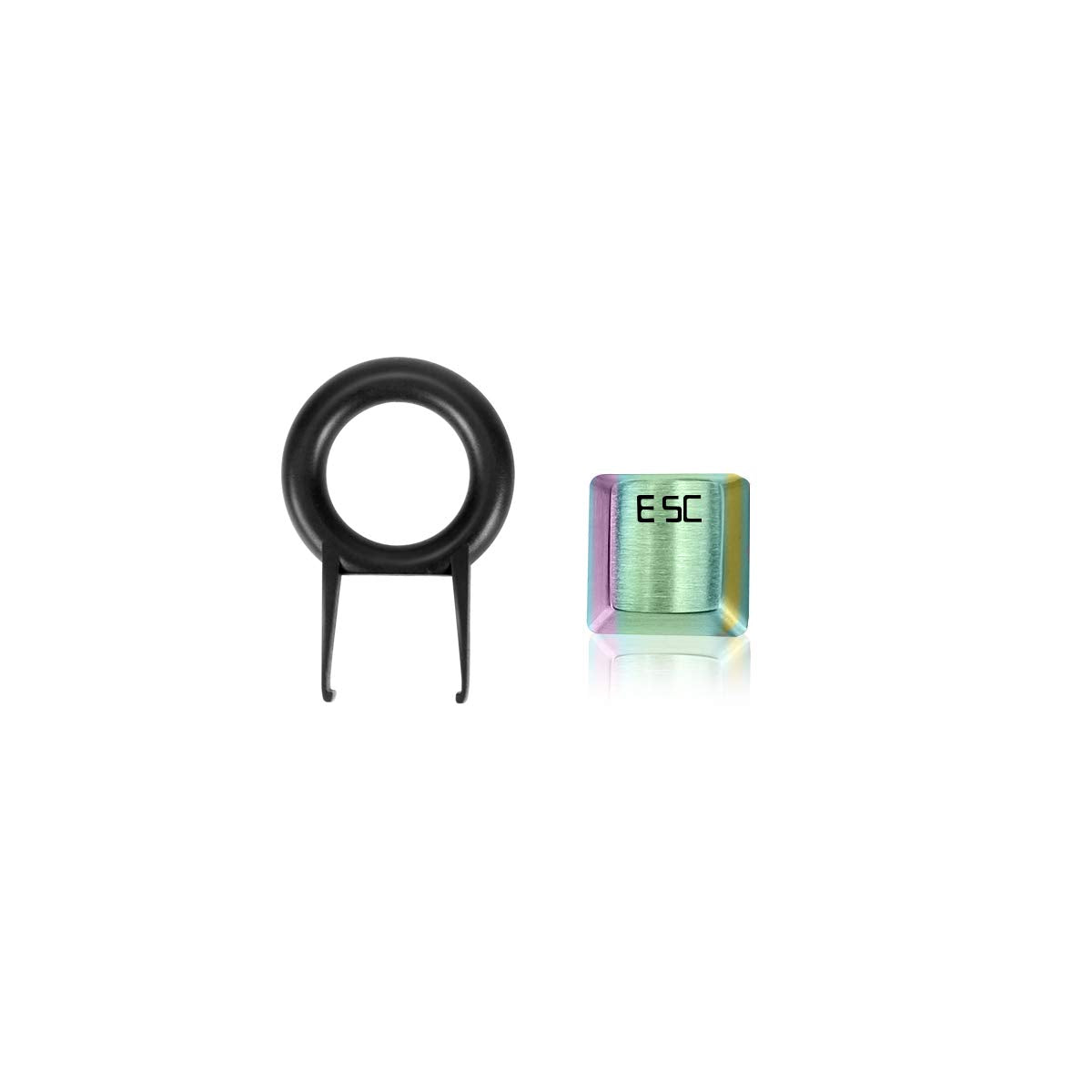Fitlink Stainless Steel Metal Keycaps with Key Puller for Mechanical Keyboard Cherry Mx Switch(Esc Rainbow)