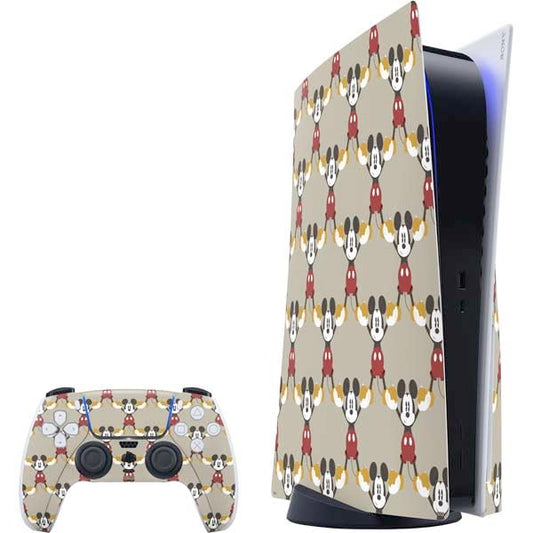 Skinit Decal Gaming Skin Compatible with PS5 Bundle - Officially Licensed Disney Mickey Mouse Pattern Formation Design