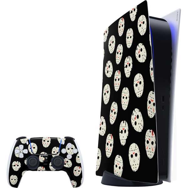 Skinit Decal Gaming Skin Compatible with PS5 Bundle - Officially Licensed Warner Bros Friday The 13th Jason Voorhees Pattern Design