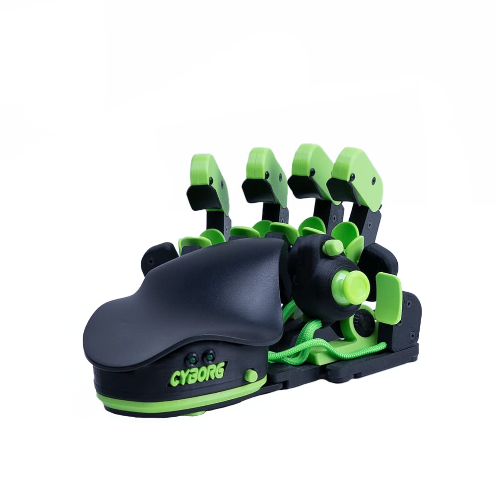 AZERON Cyborg Gaming Keypad - Programmable One-Handed Keyboard with Analog Thumbstick - Green - 29 Keys - Customizable 3D Printed Design