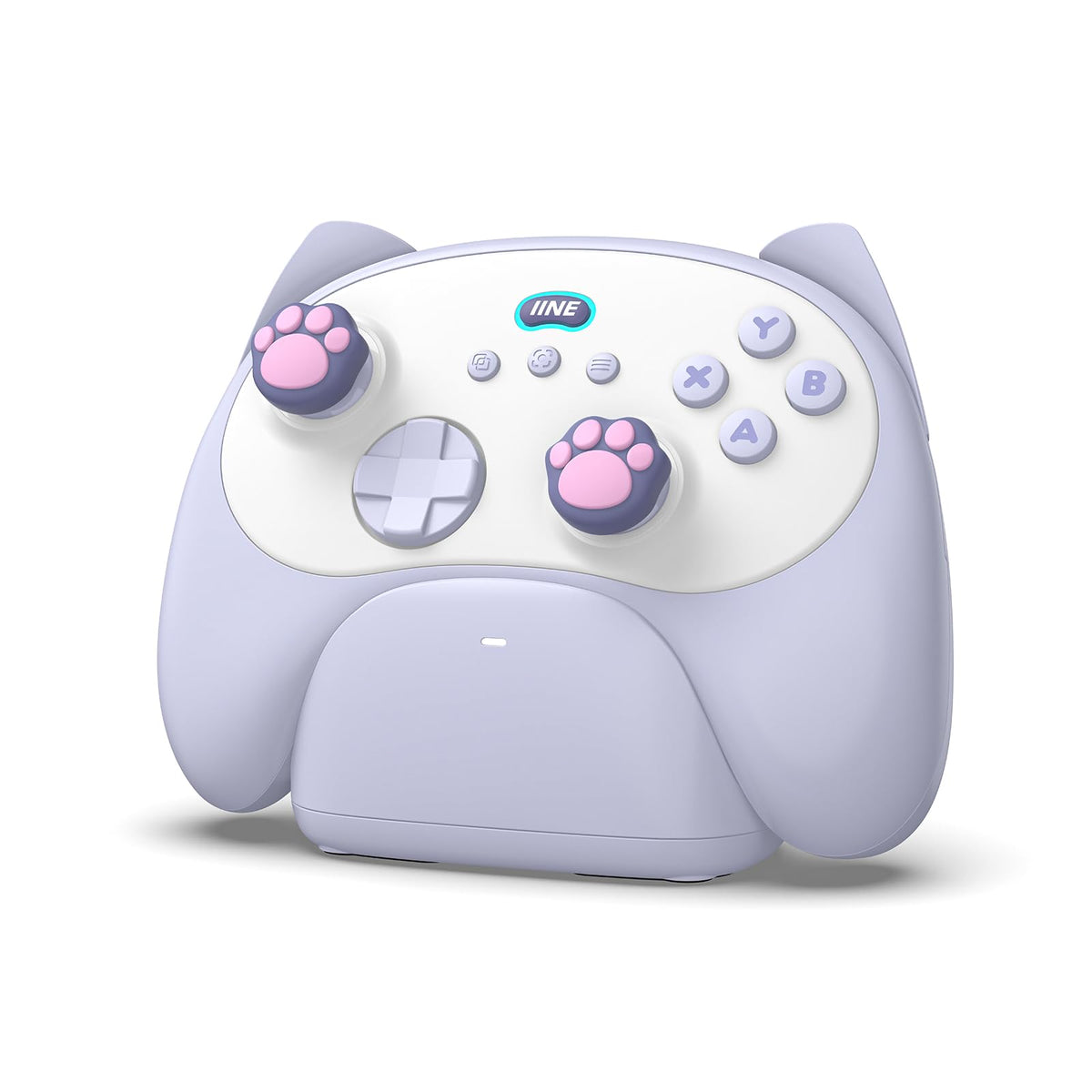 IINE Wireless Controller with Charging Dock - for PC, Switch, Android, iOS, Wireless & Wired Gamepad with Macro, Turbo, 6-Axis M