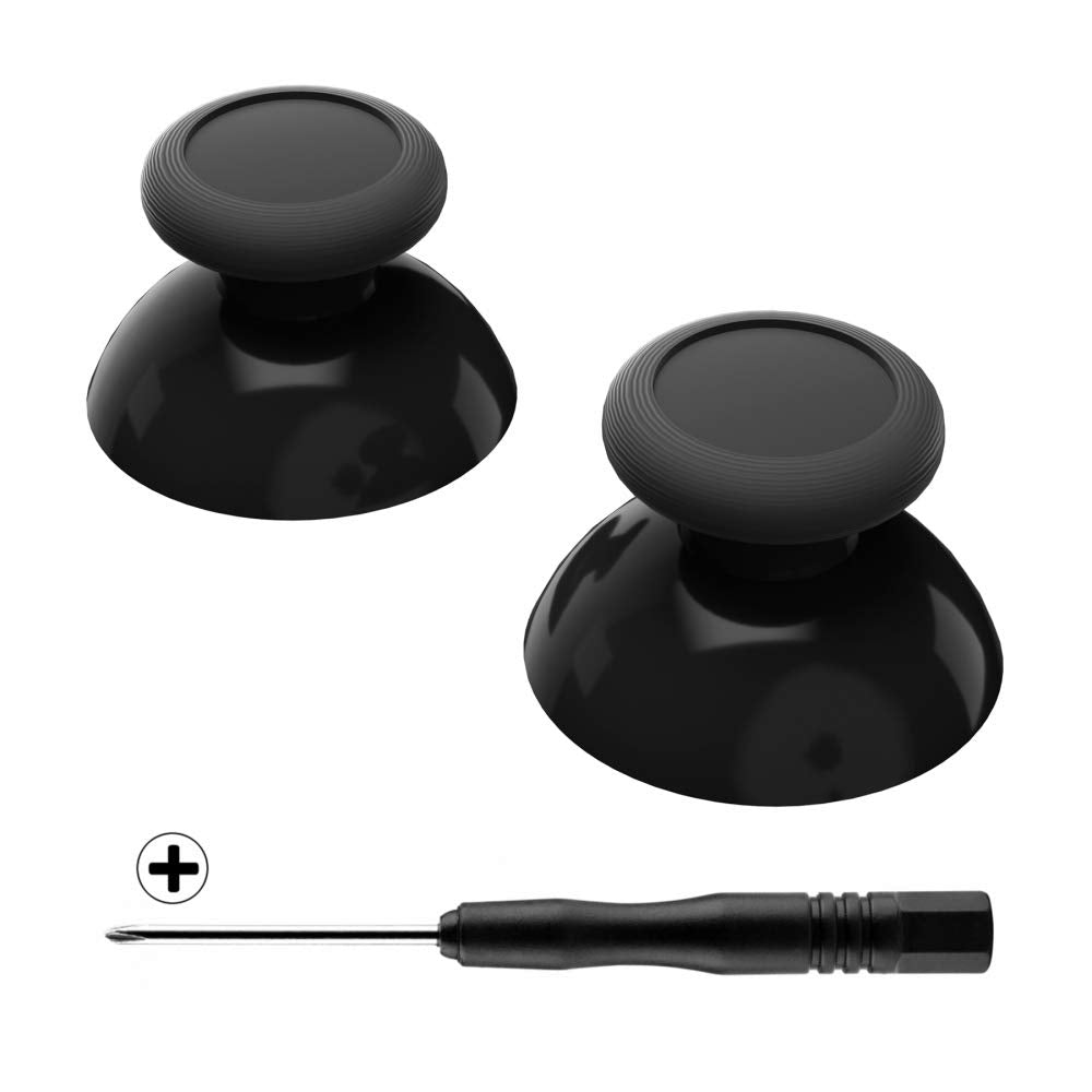 eXtremeRate Black Replacement 3D Joystick Thumbsticks  Analog Thumb Sticks with Cross Screwdriver for Nintendo Switch Pro Controller