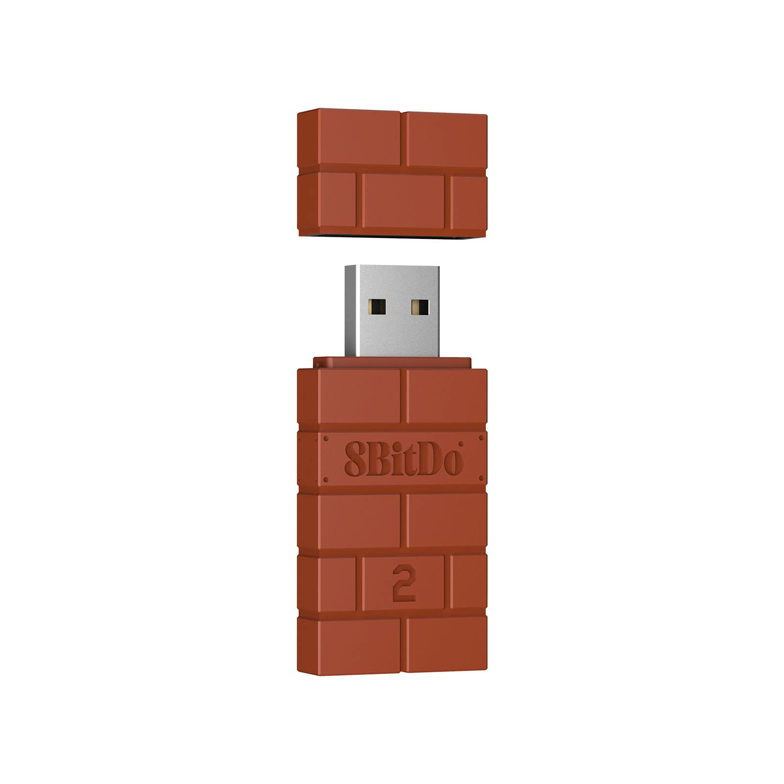8Bitdo Wireless USB Adapter 2 for Switch  Windows  Mac & Raspberry Pi Compatible with Xbox Series X & S Controller  Xbox One Bluetooth  Switch Pro and PS5 Controller (Brown)