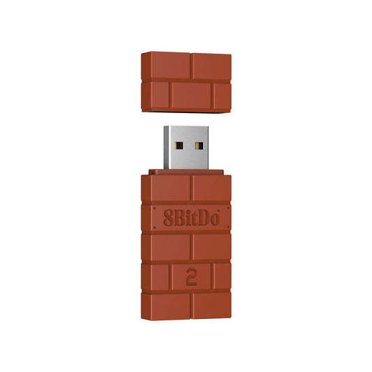 8Bitdo Wireless USB Adapter 2 for Switch  Windows  Mac & Raspberry Pi Compatible with Xbox Series X & S Controller  Xbox One Bluetooth  Switch Pro and PS5 Controller (Brown)