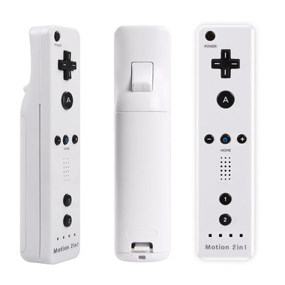 TechKen Wii Remote Controller Set - Includes 2 Remotes & 2 Nunchucks with Motion Sensor - Model 245498 - White Color