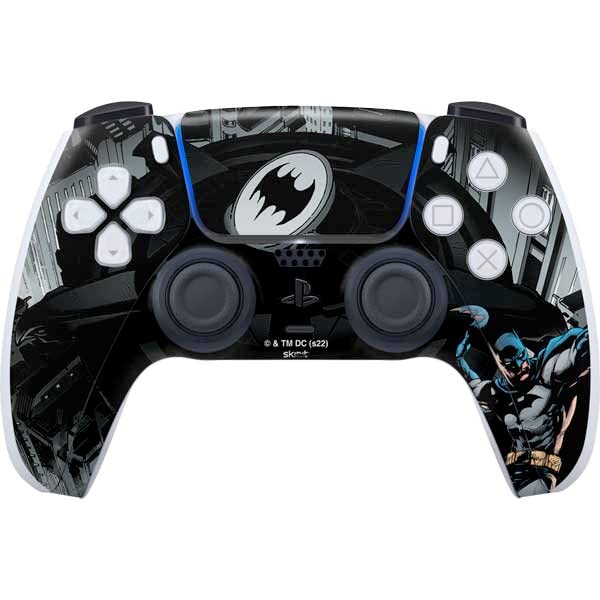 Skinit Decal Gaming Skin Compatible with PS5 Controller - Officially Licensed DC Comics Batman launching Batarang Jim Lee Art Design