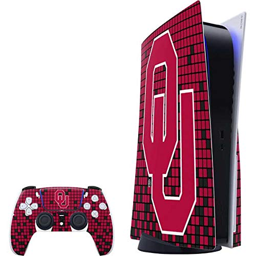 Skinit Decal Gaming Skin Compatible with PS5 Bundle - Officially Licensed University of Oklahoma Sooners Red Digi Design