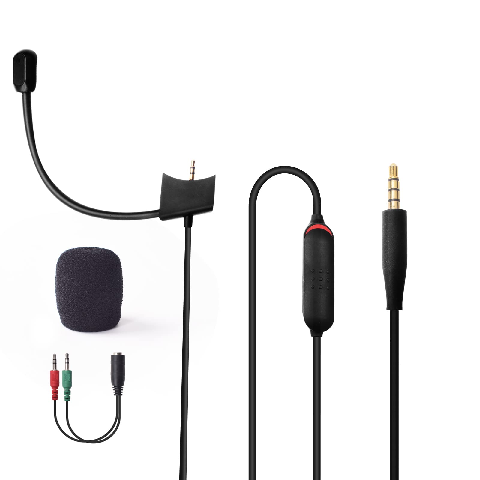 Replacement for Bose QC35ii QC35 Cable Boom Microphone Gaming Cable with Mute Switch Compatible with Bose QuietComfort 35 II QuietComfort 35 Headphones for PC Laptop  PS4 PS5 Xbox One Controller