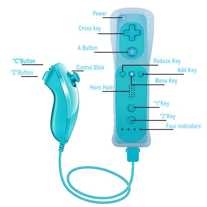 Tevodo Wii Remote Controller - 2 Pack Wireless Compatible with Wii/Wii U - Pink and Blue