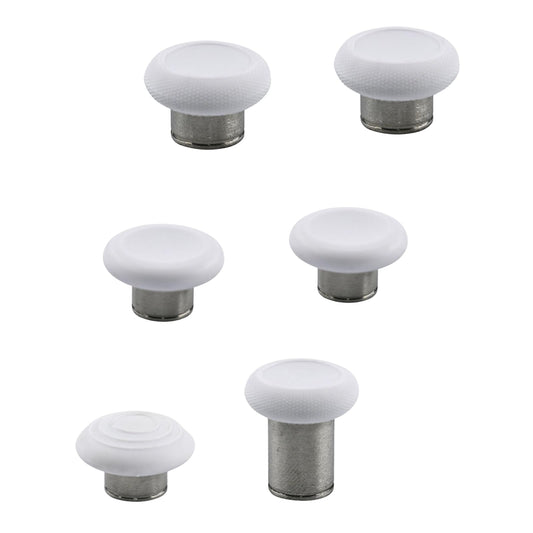 6Pcs Elite 2 Controller Thumbsticks Replacement for Xbox Elite Series 2/Series 2 Core Controller  Includes 1 Tall  1 Wide Dome  2 Standard  2 Classic Thumbsticks (White)