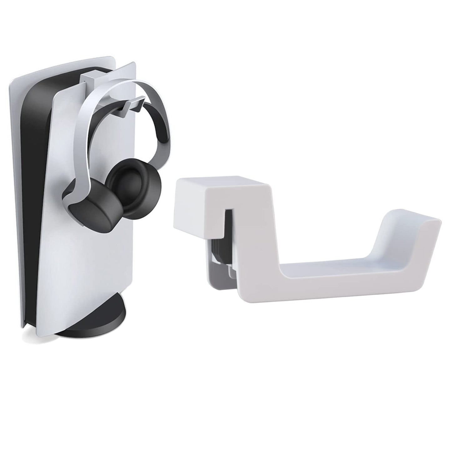 Bealuffe PS5 Headset Holder - White Gaming Headphone Hanger for PlayStation 5