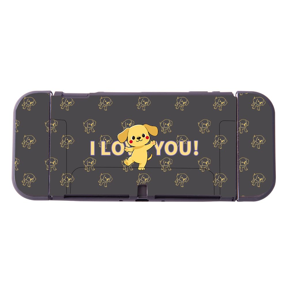 PERFECTSIGHT Protective Case Compatible with Nintendo Switch OLED | Cute Soft TPU Anti-Slip Skin Grip Cover | Kawaii Pika Hard Shell Dockable Case | Anti-Scratch Shockproof Slim Cover Case