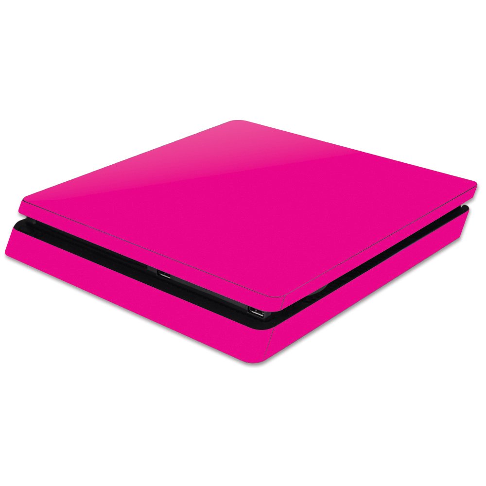MIGHTY SKINS PS4 Slim Skin - Durable Hot Pink Vinyl Decal Cover, Easy to Apply, Fits 10.4 x 11.3 x 1.6 inches, Made in